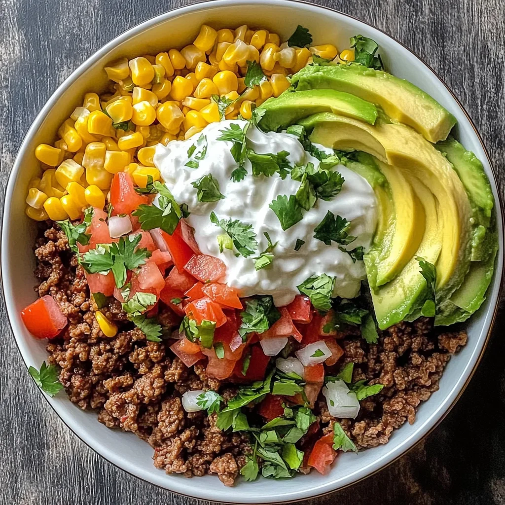 One-Pan Ground Beef Burrito Bowl