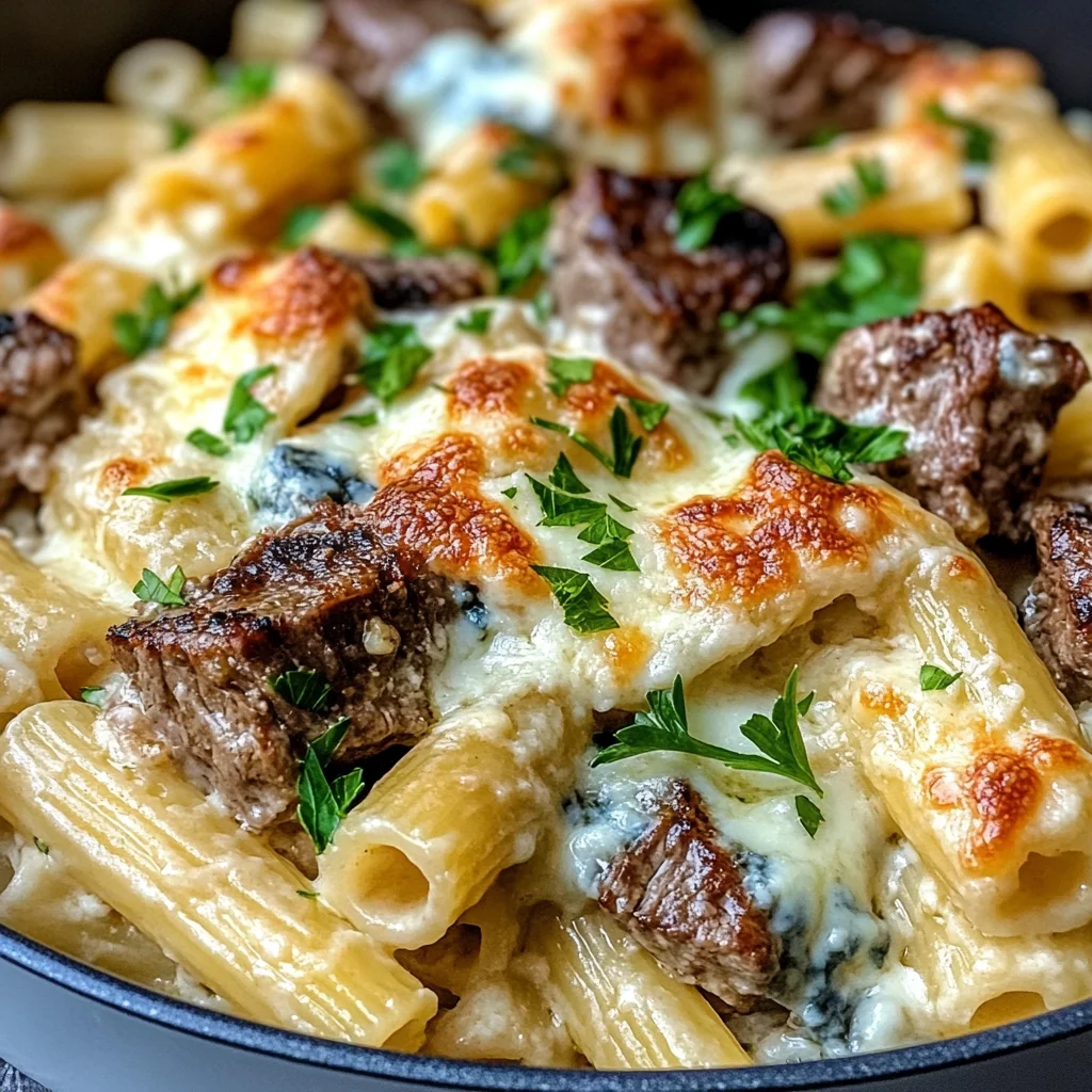 Steak & Blue Cheese Rigatoni Bake