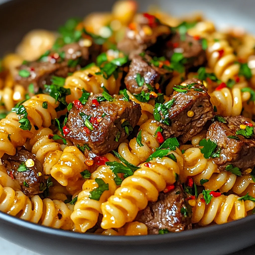 The Ultimate Spicy Garlic Butter Steak Pasta Recipe