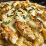 Baked Creamy Chicken Mozzarella Pasta