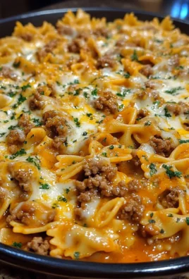 Cheesy Garlic Ground Beef with Cajun Bowtie Pasta