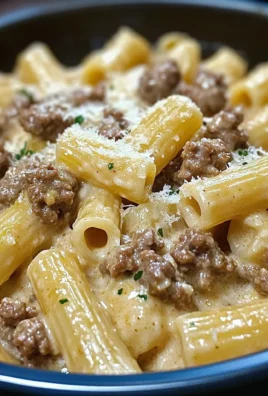 Creamy Beef and Garlic Butter Rigatoni