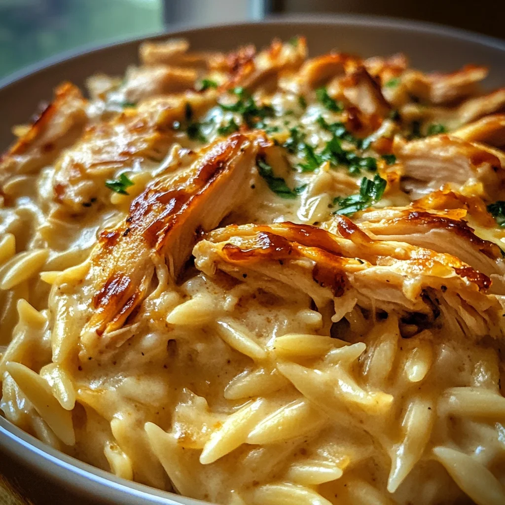 Creamy Bold BBQ Ranch White Cheddar Chicken Orzo