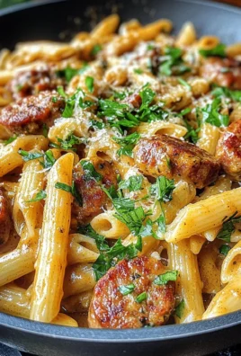 Creamy Bold Honey Mustard Sausage Penne Skillet