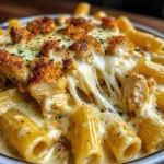 Creamy Cajun Chicken Rigatoni with Garlic Mozzarella Sauce