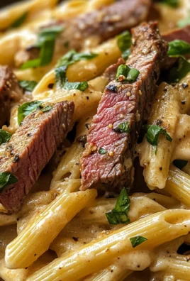 Creamy Cajun Garlic Butter Steak Penne
