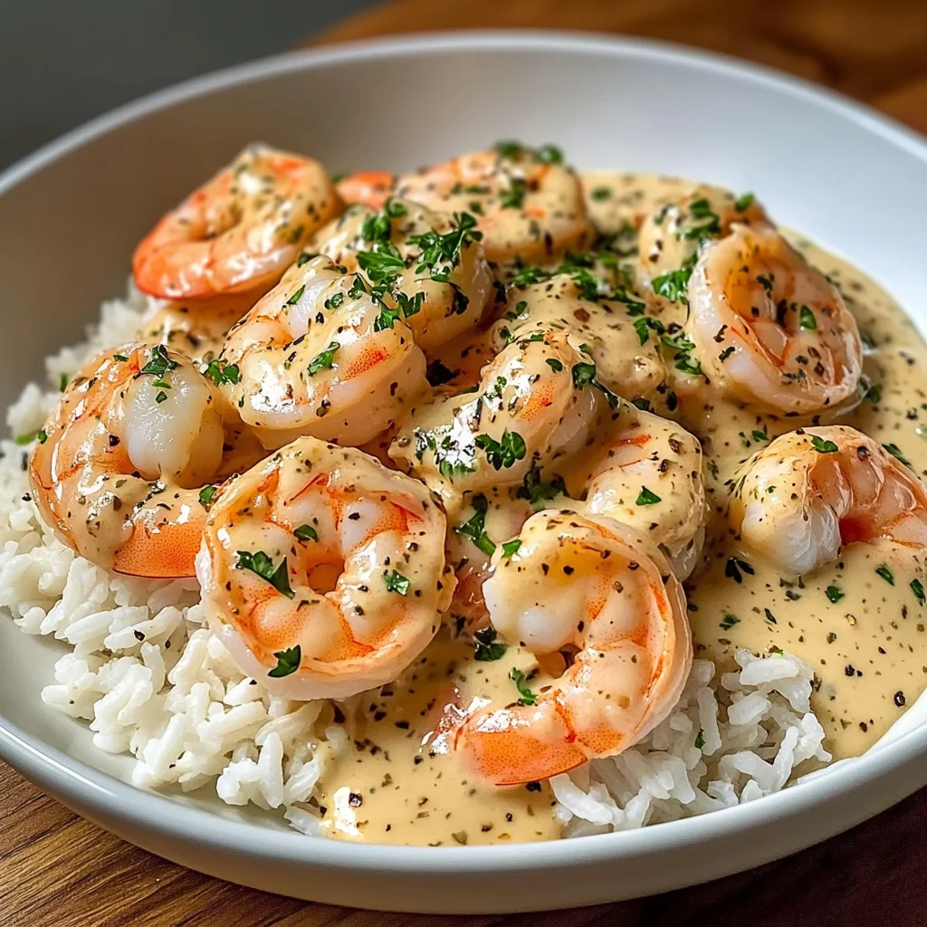 Creamy Garlic Butter Shrimp with Rice