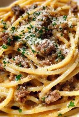 Creamy Garlic Parmesan Spaghetti with Ground Beef