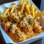 Creamy Peri-Peri Chicken Bites with Garlic Herb Fries