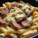 Creamy Ranch Steak & Mozzarella Garlic Butter Pasta