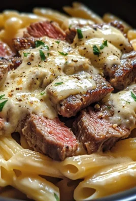 Creamy Ranch Steak & Mozzarella Garlic Butter Pasta