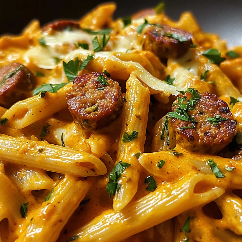 Creamy Sweet Chili Cajun Sausage And Cheddar Penne