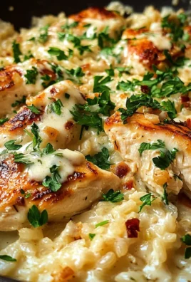 Creamy White Cheddar Garlic Butter Chicken Rice Skillet