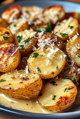 Easy Creamy Garlic Sauce Baby Potatoes