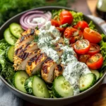 Epic Greek Chicken Salad Bowl with Creamy Tzatziki