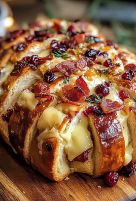 Festive Aussie Pull-Apart Sourdough with Roast Chicken, Brie, Bacon & Cranberry Glaze