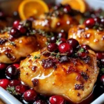 Festive Roasted Chicken with Caramelized Cranberry-Orange Holiday Glaze