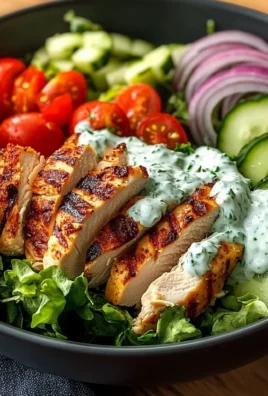 Grilled Chicken Greek Salad Bowl with Creamy Tzatziki