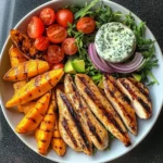 Grilled Chicken Power Plate with Sweet Potato Wedges