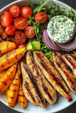 Grilled Chicken Power Plate with Sweet Potato Wedges