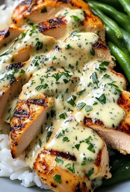 Grilled Chicken with Creamy Herb Sauce, Rice & Green Beans