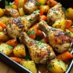 Herb-Roasted Chicken Drumsticks with Carrots & Potatoes Rustic, Juicy & So Easy