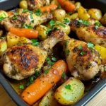 Herb-Roasted Chicken Drumsticks with Potatoes & Carrots One-Pan Dinner Magic