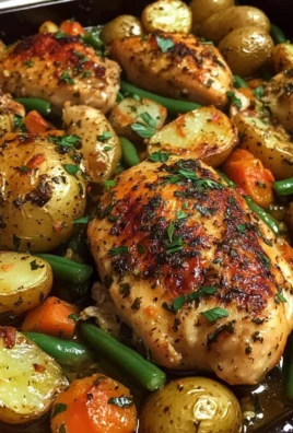 Herb-Roasted Chicken with Garlic Potatoes & Veggies