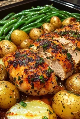 Juicy Herb Roasted Chicken with Baby Potatoes & Green Beans