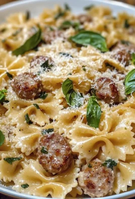 Lemon Basil Sausage Bowtie Pasta with Garlic Ricotta Sauce