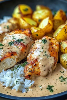 Loaded Creamy Chicken with Herb Potatoes & Fluffy Rice