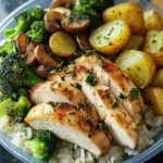 Meal Prep Chicken Bowl with Broccoli, Potatoes & Herb Rice