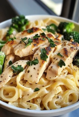 Next-Level Creamy Chicken Alfredo Pasta Bowl with Broccoli