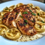 Next-Level Creamy Garlic Tortellini with Blackened Chicken