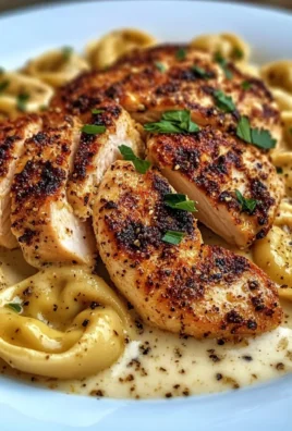 Next-Level Creamy Garlic Tortellini with Blackened Chicken