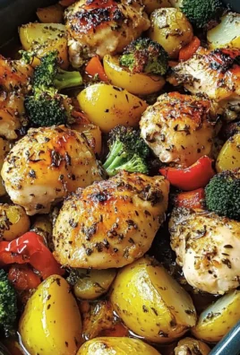 One-Pan Herb Roasted Chicken with Potatoes, Peppers & Broccoli