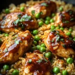 One Pan Creamy Tangy BBQ Chicken and Rice