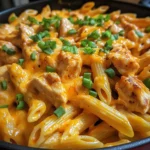 One Pot Creamy Buffalo Ranch Chicken Penne