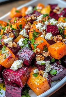 Roasted Beet and Carrot Salad with Feta & Yogurt Dressing