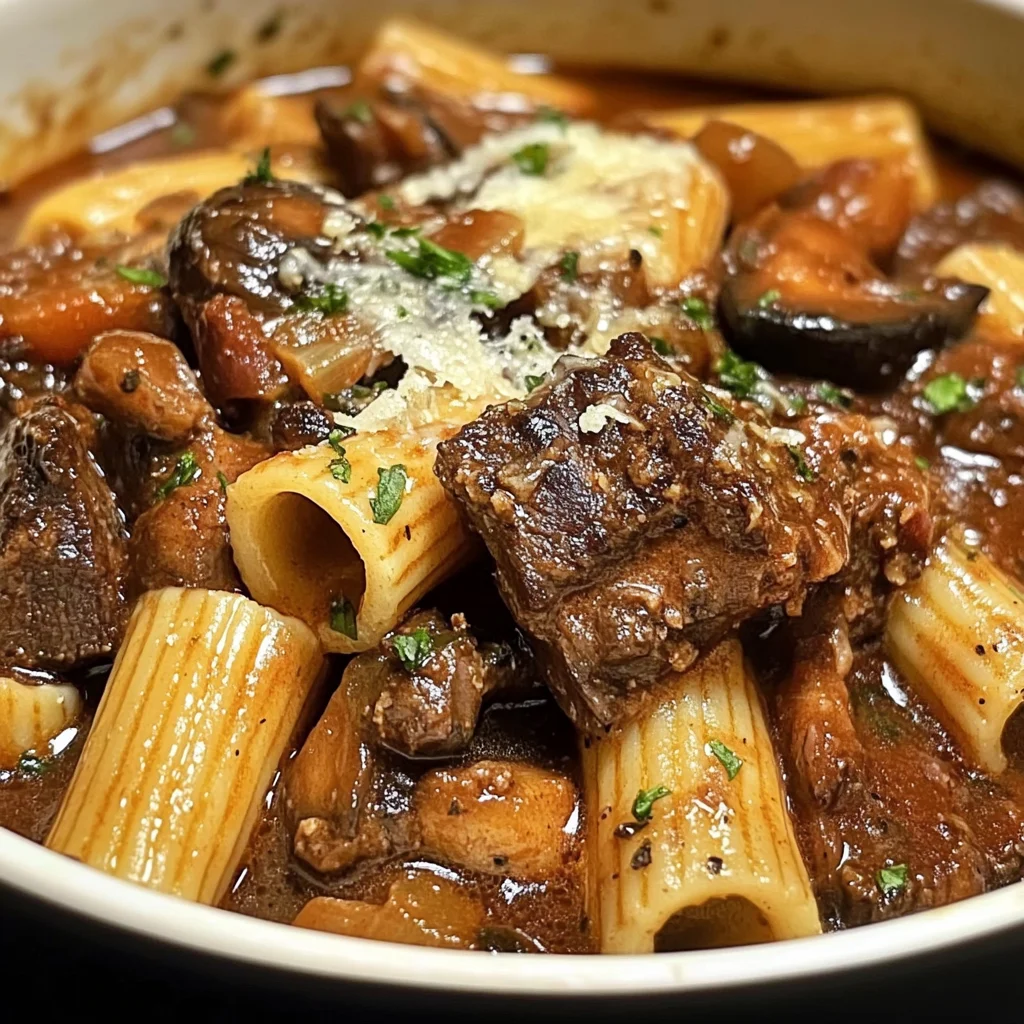 Slow-Braised Beef Bourguignon Rigatoni