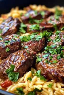 Smoky Buffalo Garlic Butter Steak and Orzo Skillet