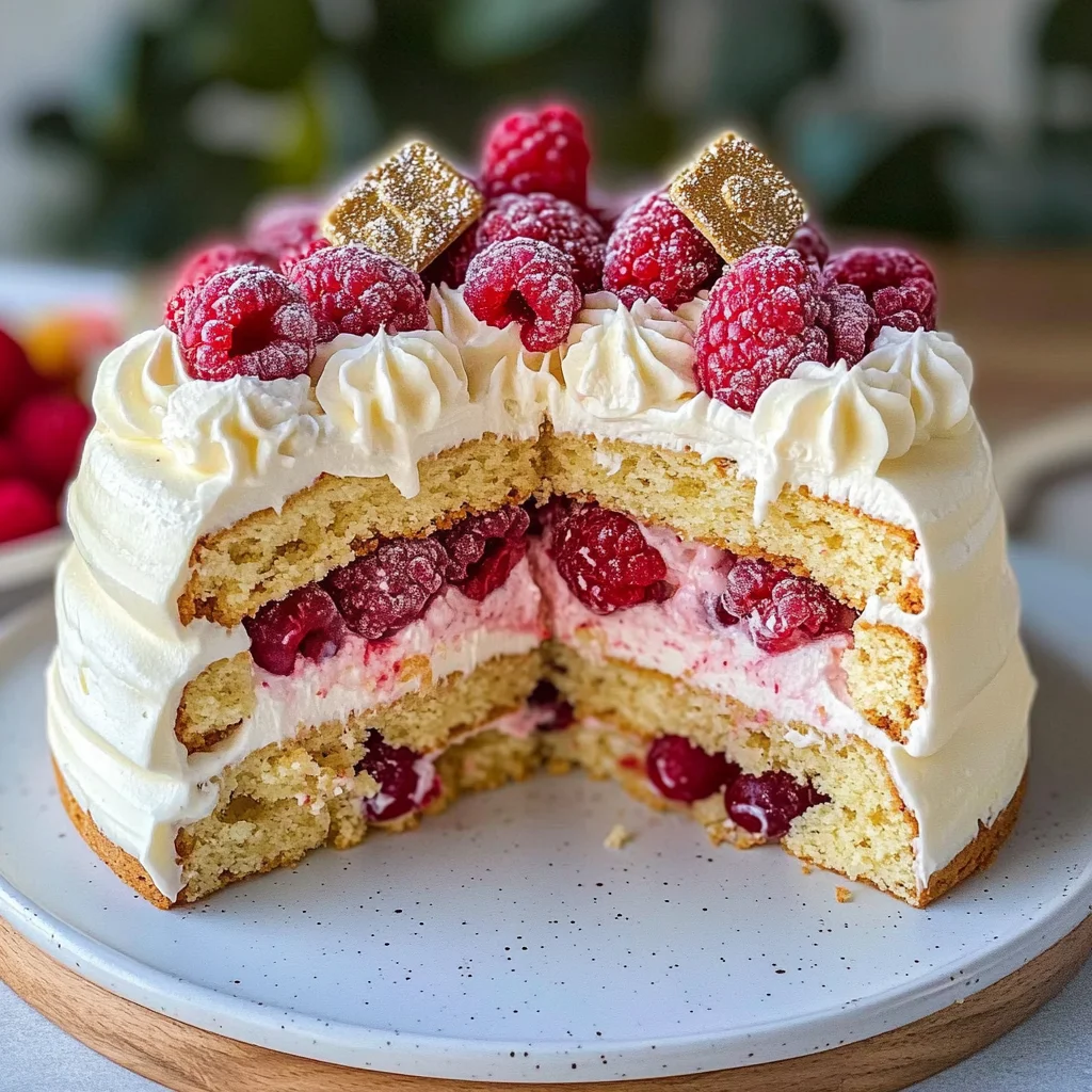 Snowy White Chocolate Raspberry Charlotte Dream