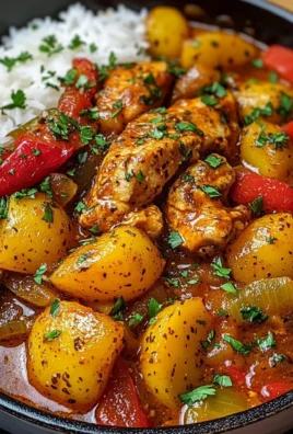 Spicy Chicken & Pepper Stew with Baby Potatoes & Herbed Rice