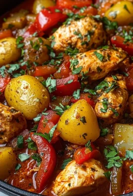 Spicy Chicken & Pepper Stew with Baby Potatoes & Herbed Rice