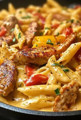 Spicy Creamy Cajun Sausage & Chicken Pasta Skillet