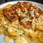Spicy Garlic Chicken Linguine with Creamy Cajun Cheese Sauce