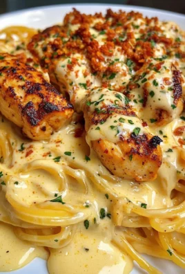 Spicy Garlic Chicken Linguine with Creamy Cajun Cheese Sauce