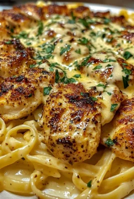 Spicy Garlic Velveeta Chicken Linguine with Creamy Alfredo