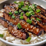 Sticky Honey Garlic BBQ Steak Rice