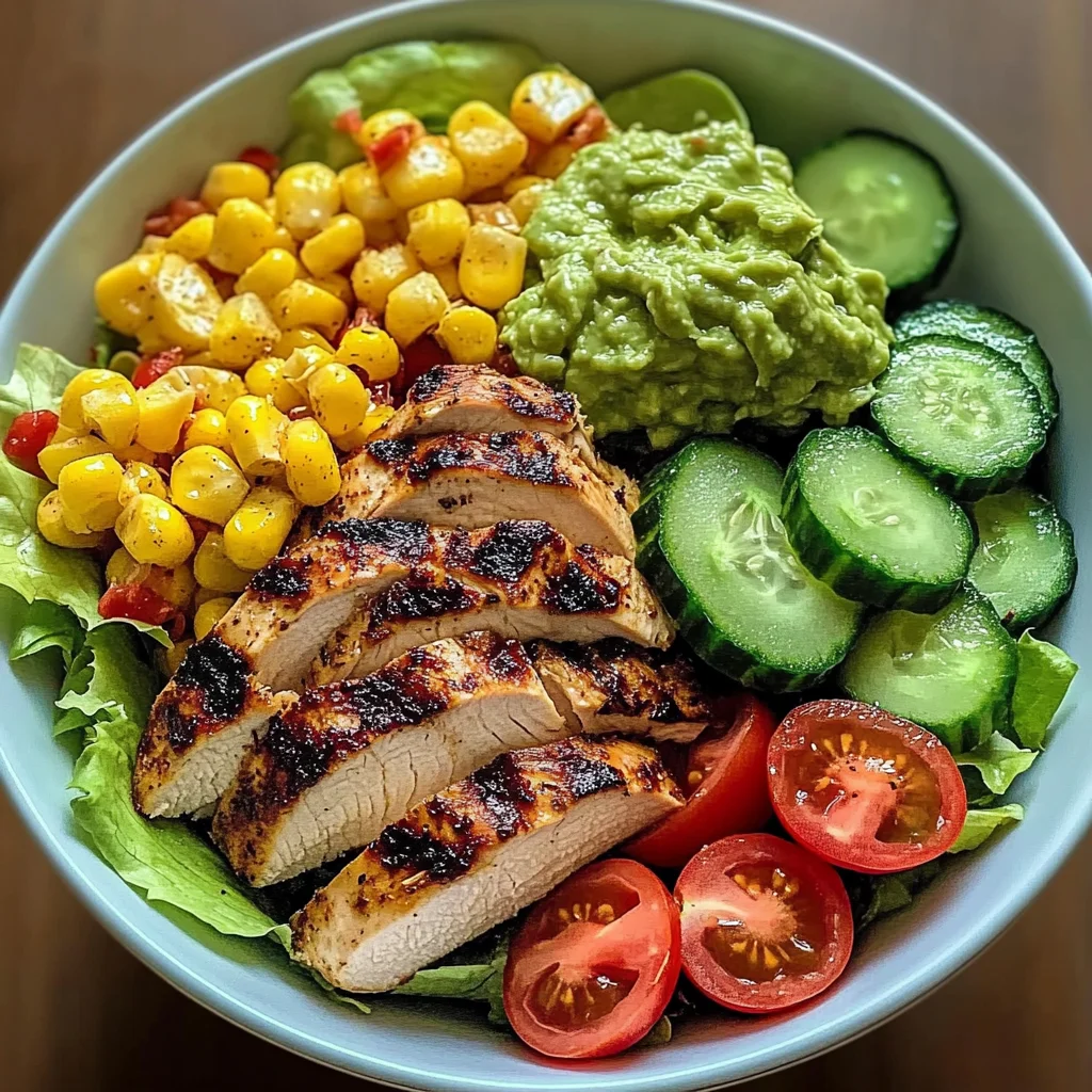 Super Fresh Grilled Chicken Power Bowl with Guac & Crunchy Veggies